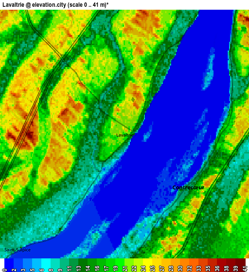 Zoom OUT 2x Lavaltrie, Canada elevation map