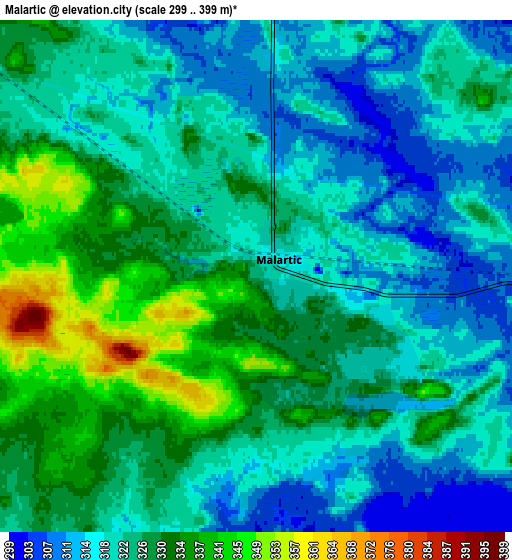 Zoom OUT 2x Malartic, Canada elevation map