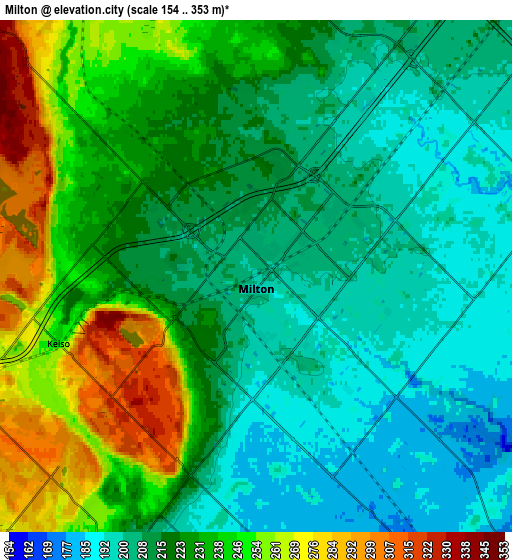 Zoom OUT 2x Milton, Canada elevation map