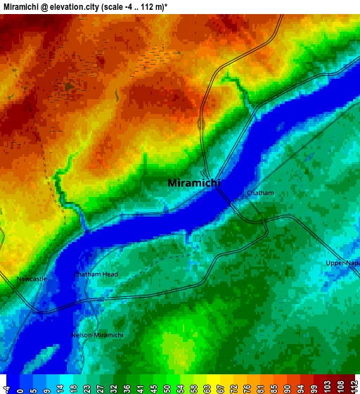 Zoom OUT 2x Miramichi, Canada elevation map