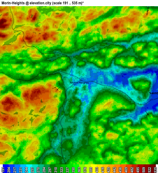 Zoom OUT 2x Morin-Heights, Canada elevation map