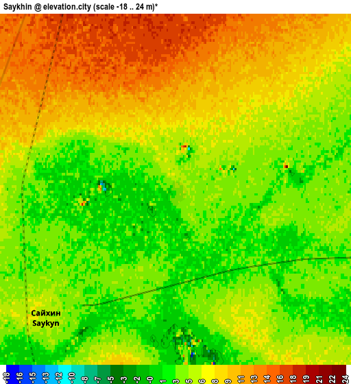 Zoom OUT 2x Saykhin, Kazakhstan elevation map