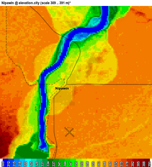 Zoom OUT 2x Nipawin, Canada elevation map