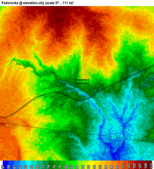 Zoom OUT 2x Fedorovka, Kazakhstan elevation map