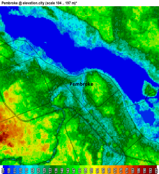 Zoom OUT 2x Pembroke, Canada elevation map