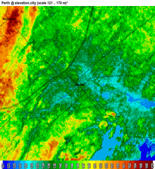 Zoom OUT 2x Perth, Canada elevation map