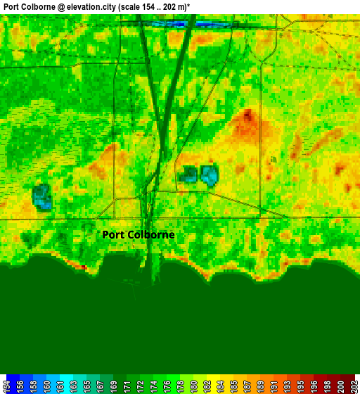 Zoom OUT 2x Port Colborne, Canada elevation map