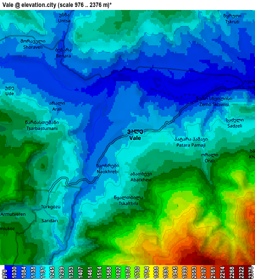 Zoom OUT 2x Vale, Georgia elevation map