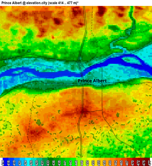 Zoom OUT 2x Prince Albert, Canada elevation map