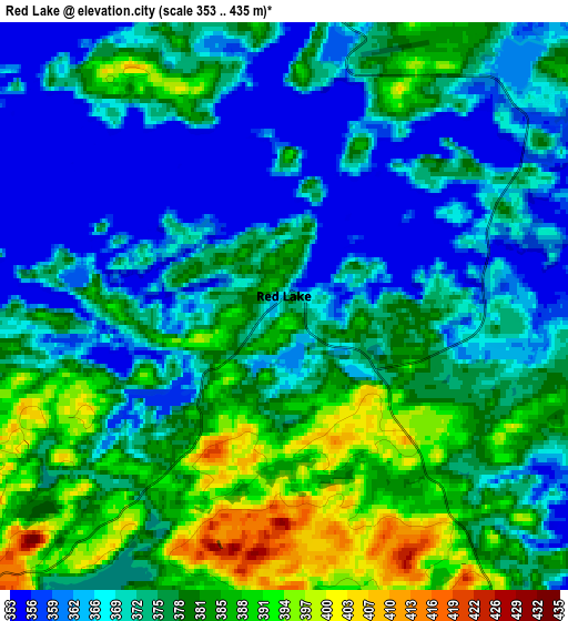 Zoom OUT 2x Red Lake, Canada elevation map