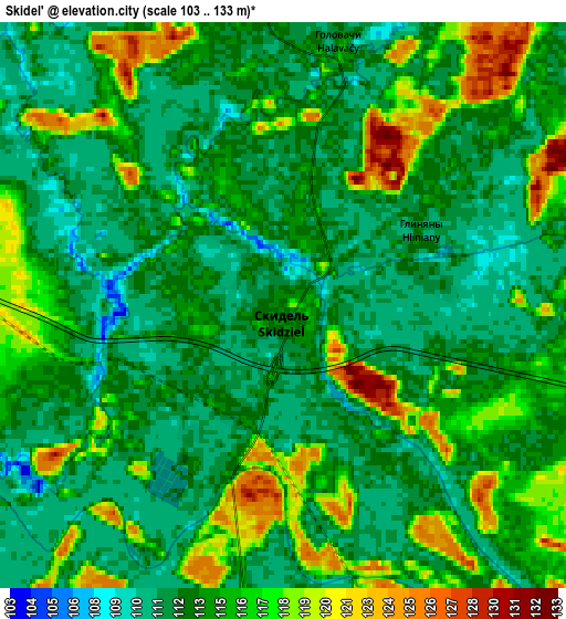 Zoom OUT 2x Skidel’, Belarus elevation map