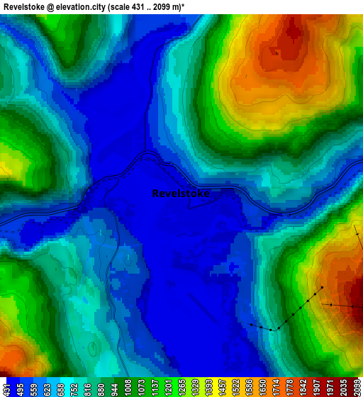 Zoom OUT 2x Revelstoke, Canada elevation map