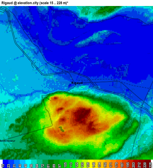 Zoom OUT 2x Rigaud, Canada elevation map