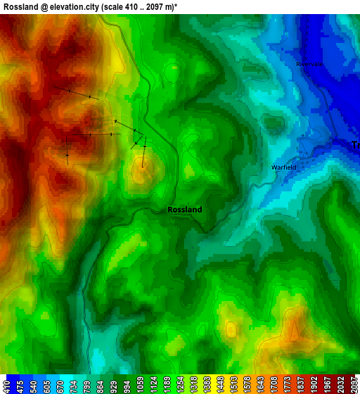 Zoom OUT 2x Rossland, Canada elevation map