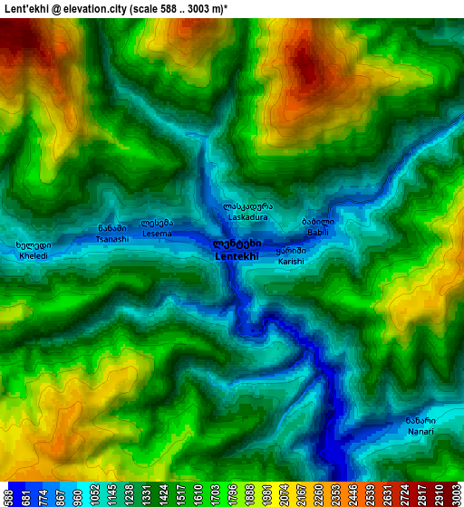 Zoom OUT 2x Lent’ekhi, Georgia elevation map