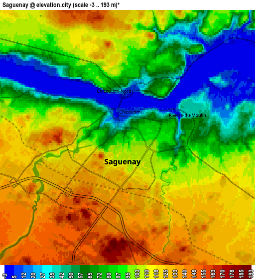 Zoom OUT 2x Saguenay, Canada elevation map