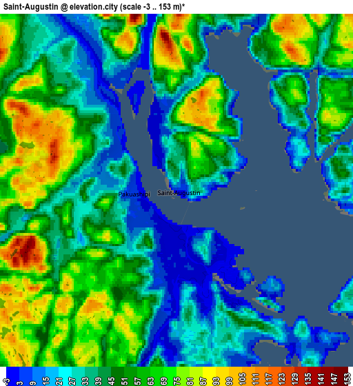 Zoom OUT 2x Saint-Augustin, Canada elevation map