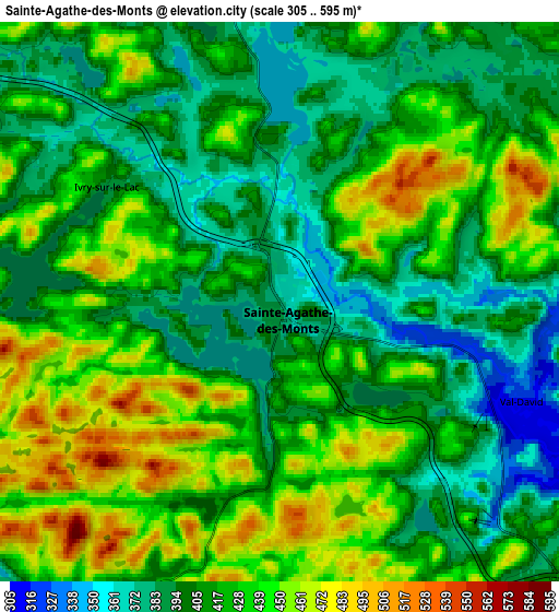 Zoom OUT 2x Sainte-Agathe-des-Monts, Canada elevation map