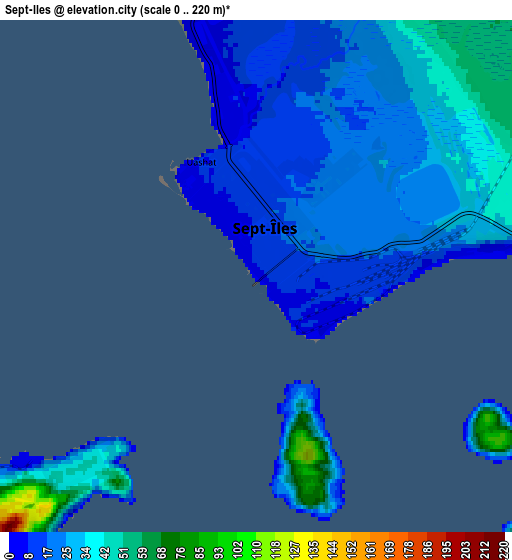 Zoom OUT 2x Sept-Îles, Canada elevation map