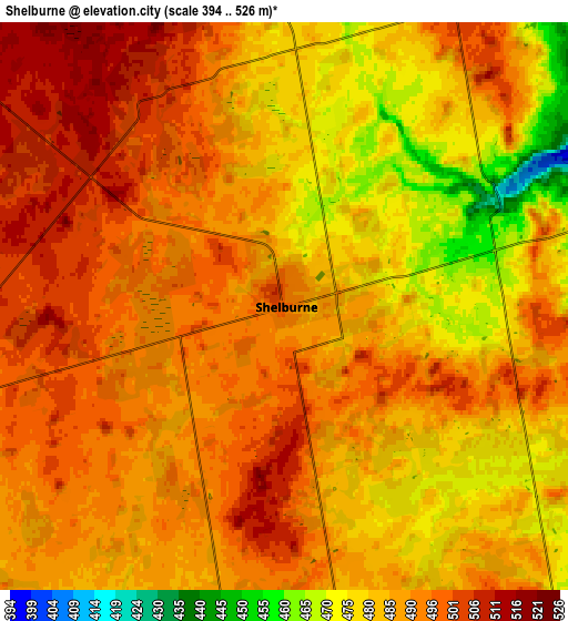 Zoom OUT 2x Shelburne, Canada elevation map