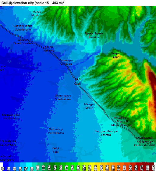Zoom OUT 2x Gali, Georgia elevation map