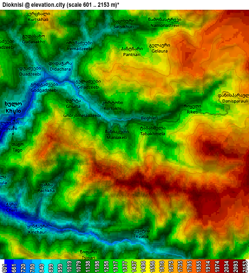 Zoom OUT 2x Dioknisi, Georgia elevation map