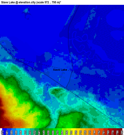 Zoom OUT 2x Slave Lake, Canada elevation map