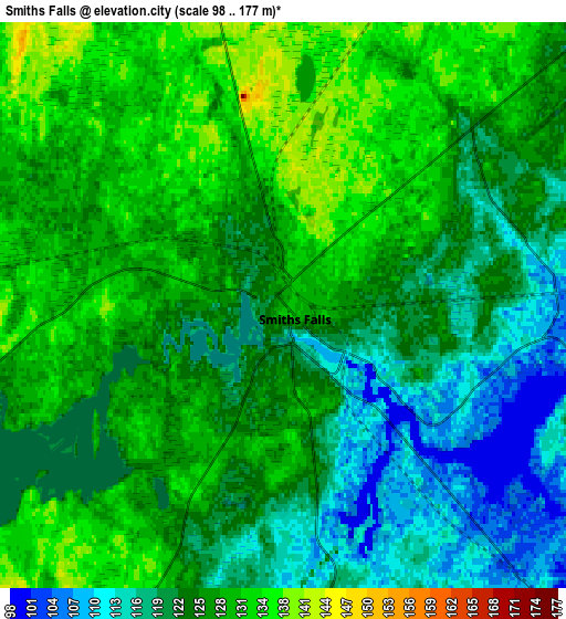 Zoom OUT 2x Smiths Falls, Canada elevation map