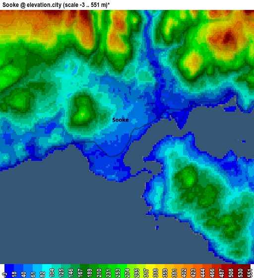 Zoom OUT 2x Sooke, Canada elevation map