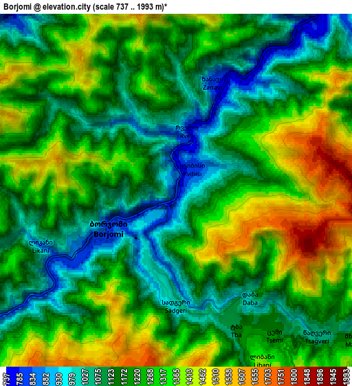 Zoom OUT 2x Borjomi, Georgia elevation map