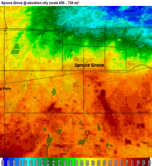 Zoom OUT 2x Spruce Grove, Canada elevation map