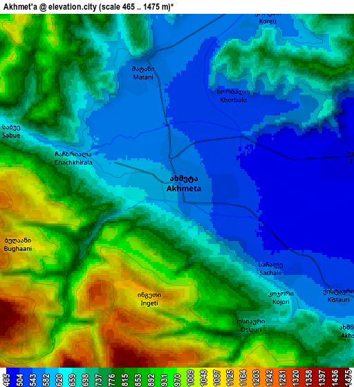 Zoom OUT 2x Akhmet’a, Georgia elevation map