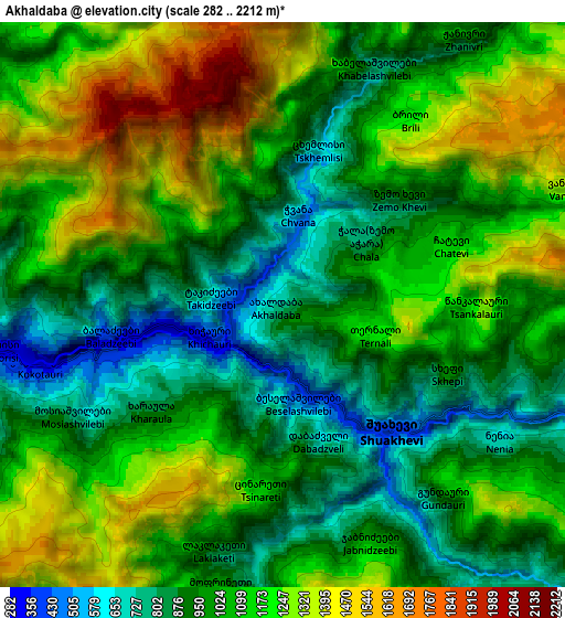 Zoom OUT 2x Akhaldaba, Georgia elevation map