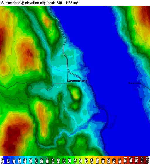 Zoom OUT 2x Summerland, Canada elevation map