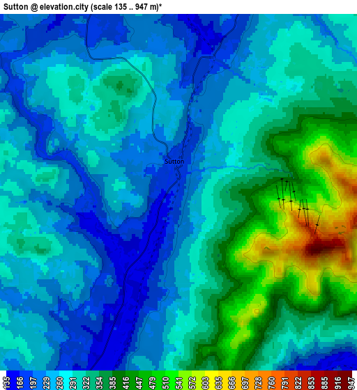 Zoom OUT 2x Sutton, Canada elevation map