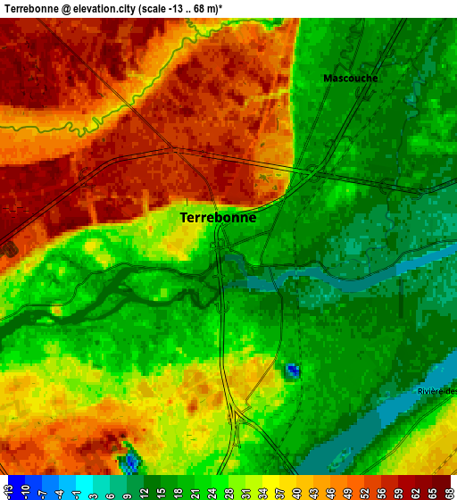 Zoom OUT 2x Terrebonne, Canada elevation map