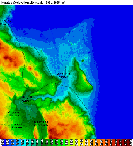 Zoom OUT 2x Noratus, Armenia elevation map