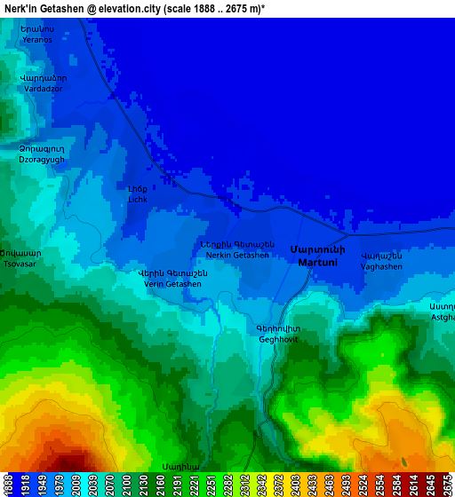 Zoom OUT 2x Nerk’in Getashen, Armenia elevation map