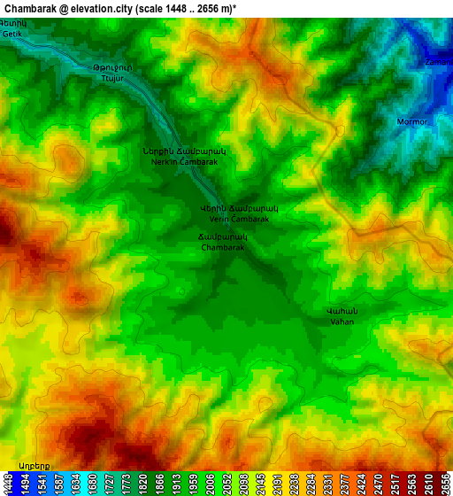 Zoom OUT 2x Chambarak, Armenia elevation map