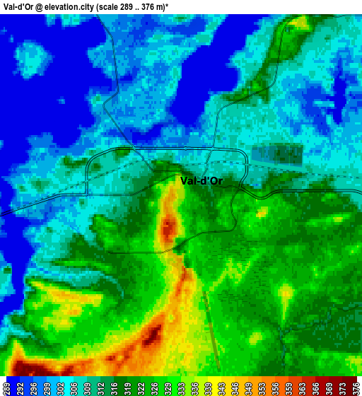 Zoom OUT 2x Val-d'Or, Canada elevation map