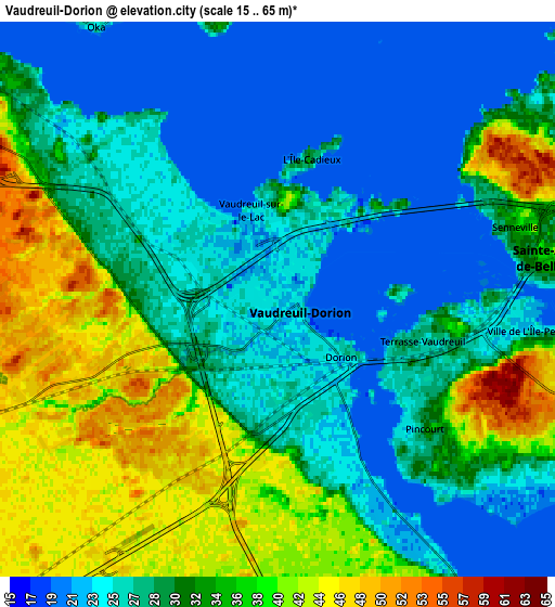 Zoom OUT 2x Vaudreuil-Dorion, Canada elevation map