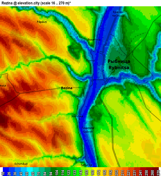 Zoom OUT 2x Rezina, Moldova elevation map