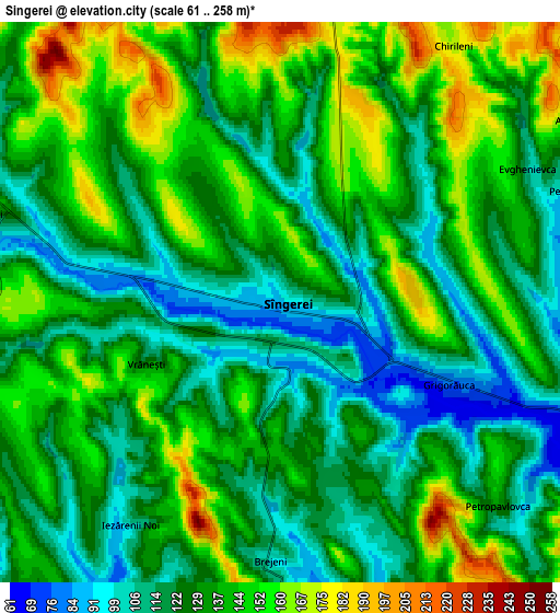 Zoom OUT 2x Sîngerei, Moldova elevation map