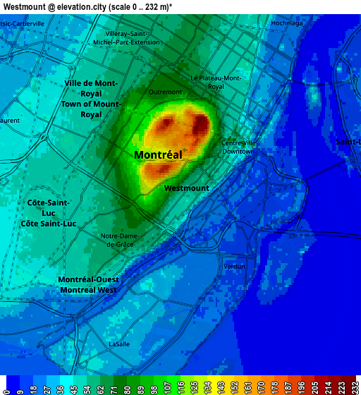 Zoom OUT 2x Westmount, Canada elevation map