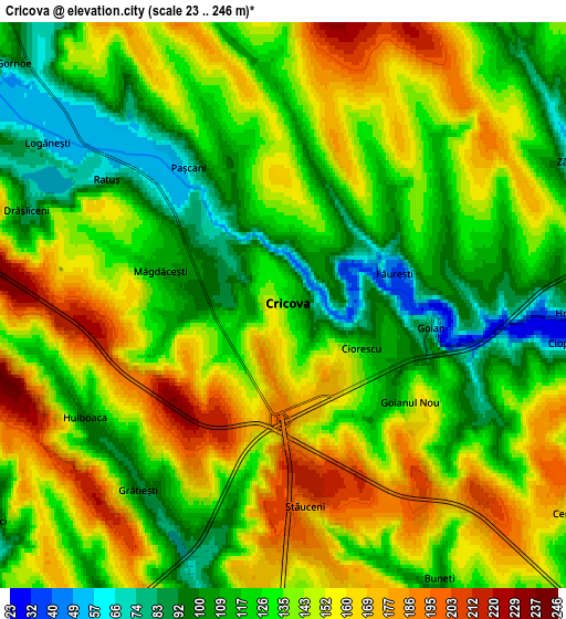 Zoom OUT 2x Cricova, Moldova elevation map