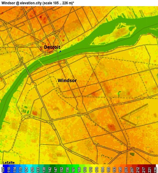 Zoom OUT 2x Windsor, Canada elevation map