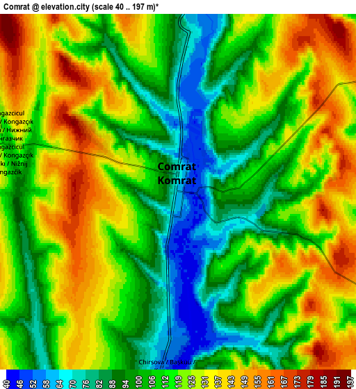 Zoom OUT 2x Comrat, Moldova elevation map
