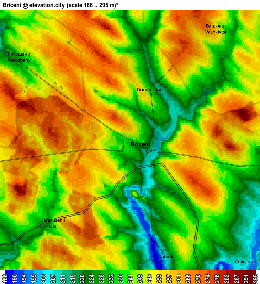 Zoom OUT 2x Briceni, Moldova elevation map