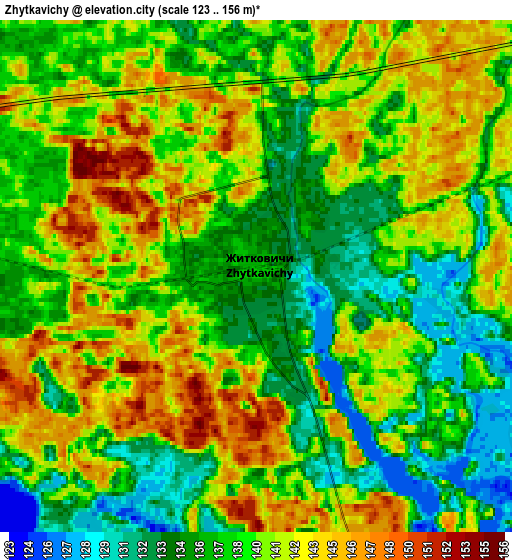 Zoom OUT 2x Zhytkavichy, Belarus elevation map