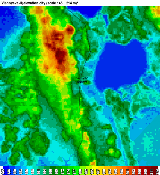 Zoom OUT 2x Vishnyeva, Belarus elevation map